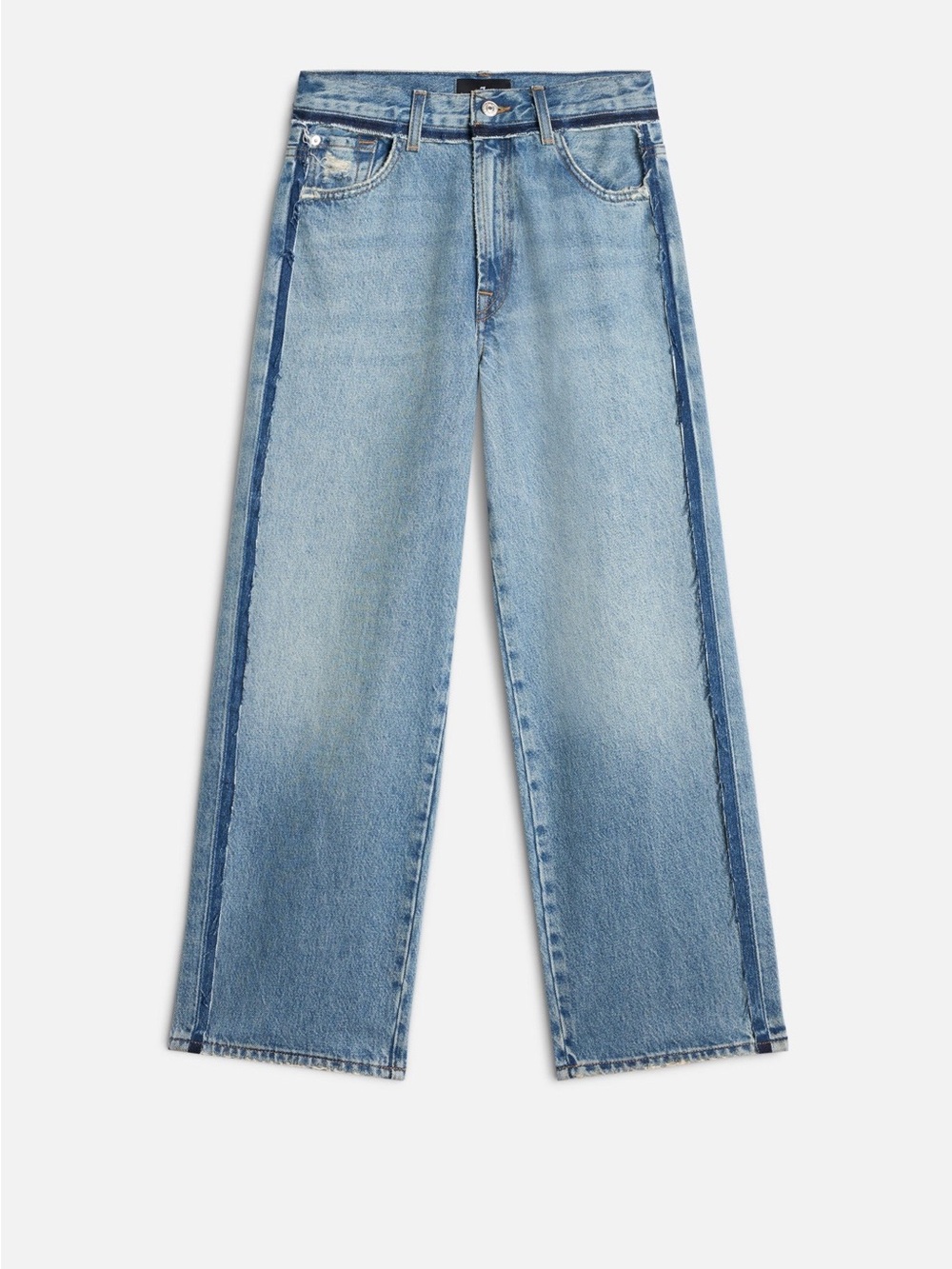7 For All Mankind Light Blue Stovepipe Straight Ankle Jeans